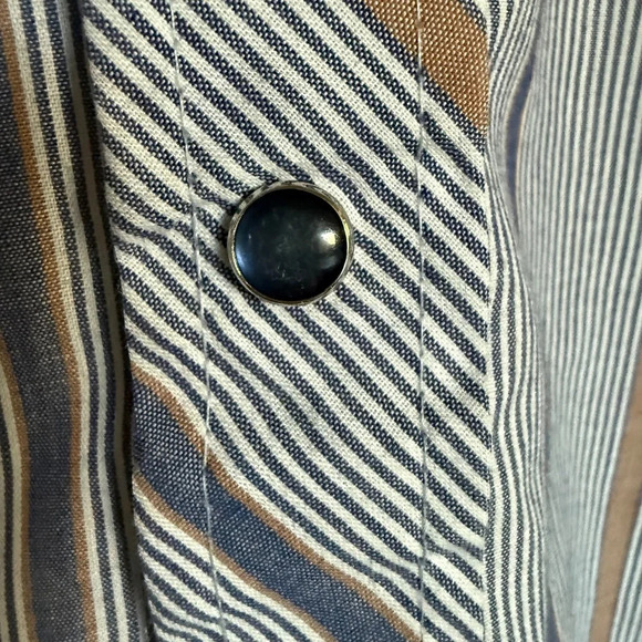 Vintage Kenny Rogers Western Denim Stripe Long Sleeve Shirt Size 13/14 Cowgirl - Picture 5 of 10